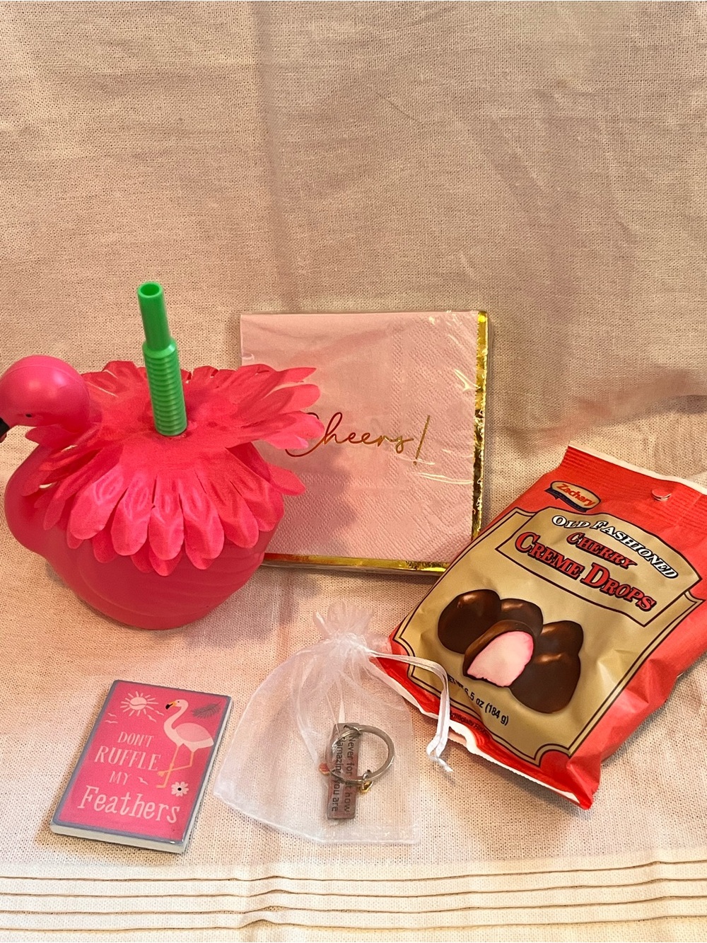 Pink Flamingo Drink Cup with Straw Bundle